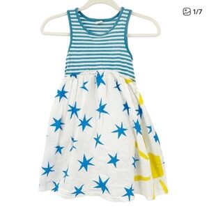 Tucker + Tate Girls Summer Novelty Cotton Striped Stars Sun Printed Dress Size 7